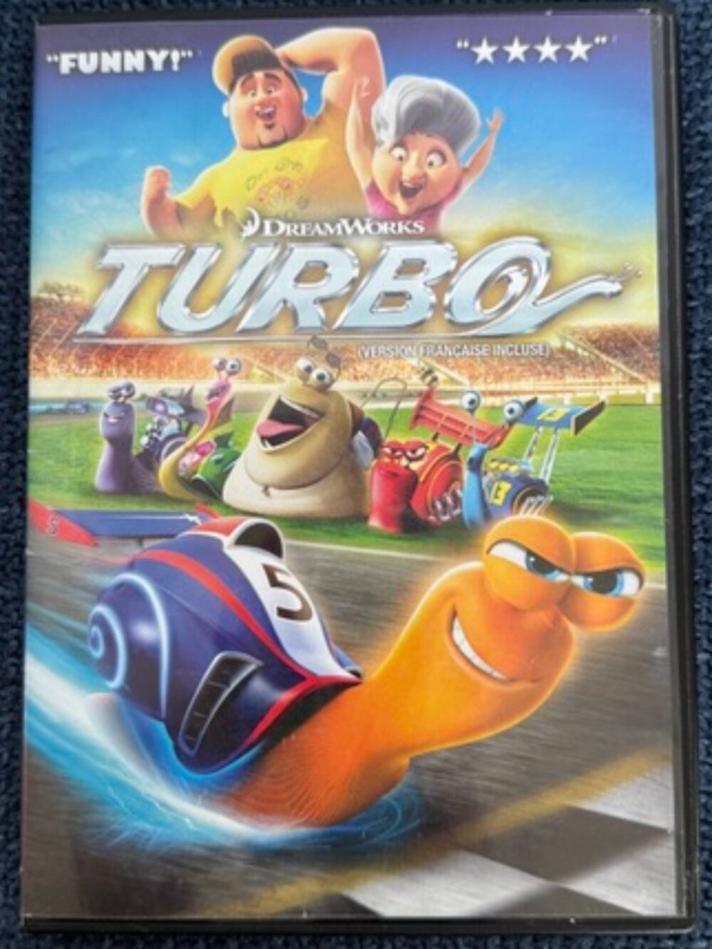 Dreamworks TURBO Movie DVD Slim Case Underdog Snail version française incluse